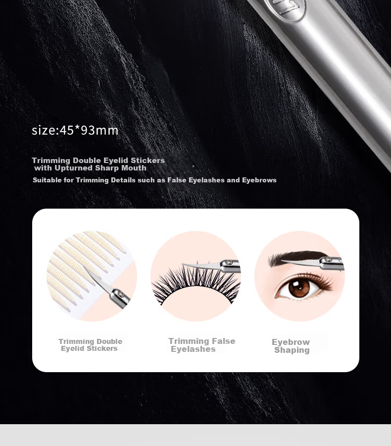 THREE SEVEN Eyebrow Scissors, Stainless Steel Beauty Small Scissors, Eyebrow Scissors, Eyebrow Trimming Tool, Eyebrow Razor, Single Piece, 766 Silver 5