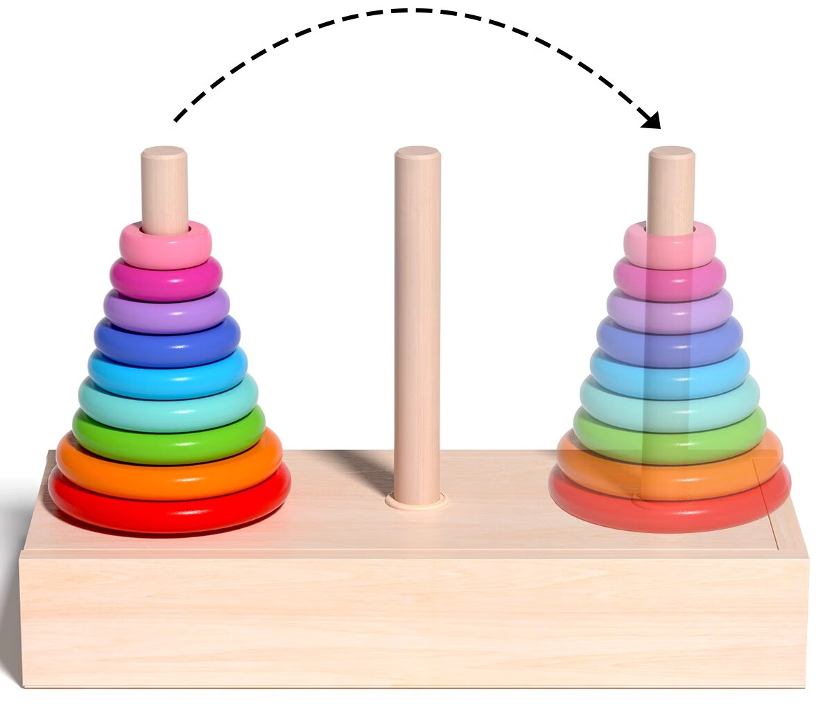 Xiaowandou, Hanoi Tower for Primary School Students, 8-Tier Competition-Specific Eight-Level, Kindergarten And Primary School Children's Educational Puzzle Toy for Cognitive Training 5