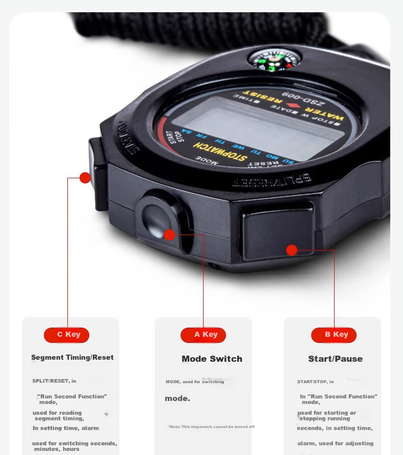Antianqitian Electronic Stopwatch Timer for Sports Competitions, Running, Track And Field Training, Swimming Referee Timing 5