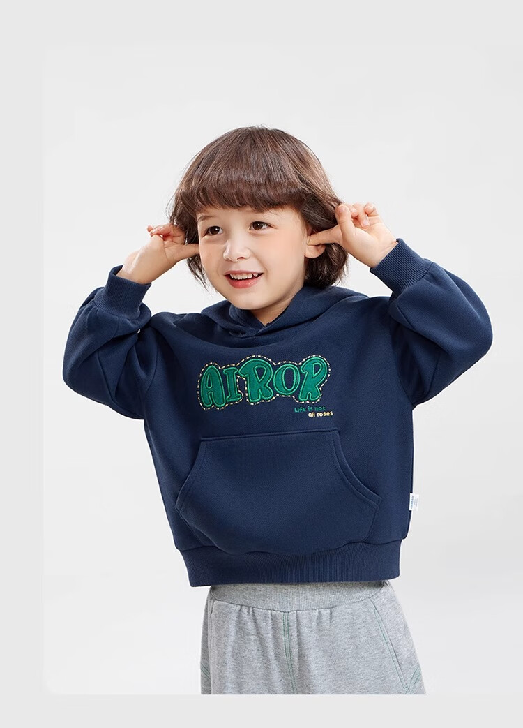 Ciciibear Boys Fleece Hoodie 2024 New Baby Hooded Autumn Winter Thickened Loose Base Shirt Trendy 13