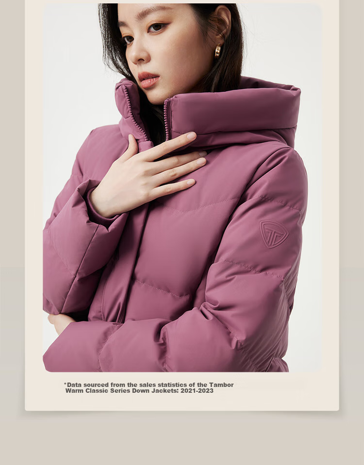 Tanboer Mid-Length Comfortable Thickened Warm Down Jacket for Middle-Aged and Elderly Women 510506Z Jinluo Red Size 170 3