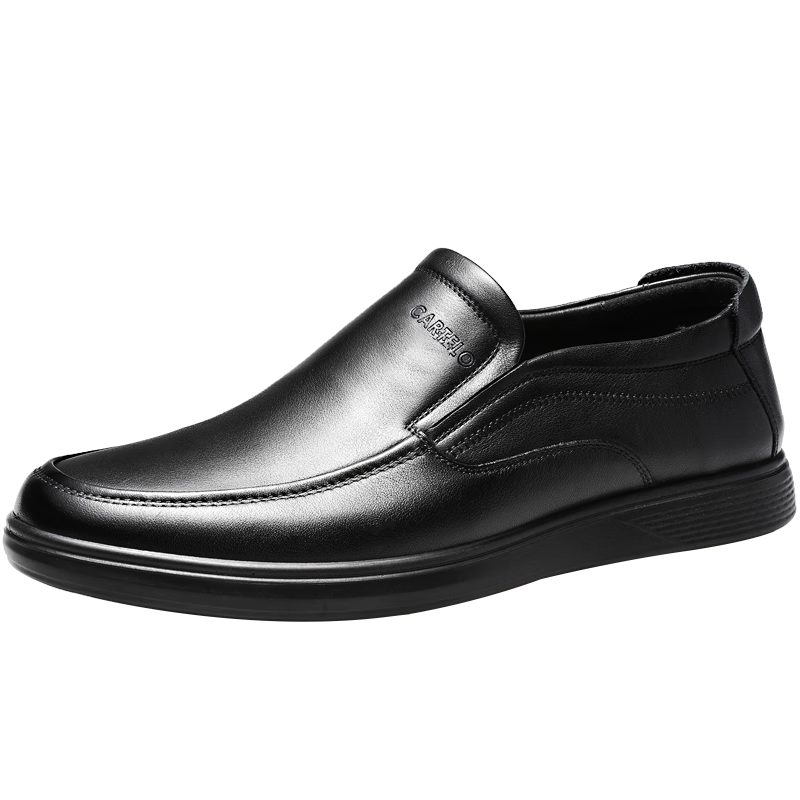 CARTELO Leather Shoes for Men, Slip-On, Casual Business Style, New Soft-Soled Formal Shoes for Middle-Aged Fathers, Breathable for Autumn And Winter Seasons