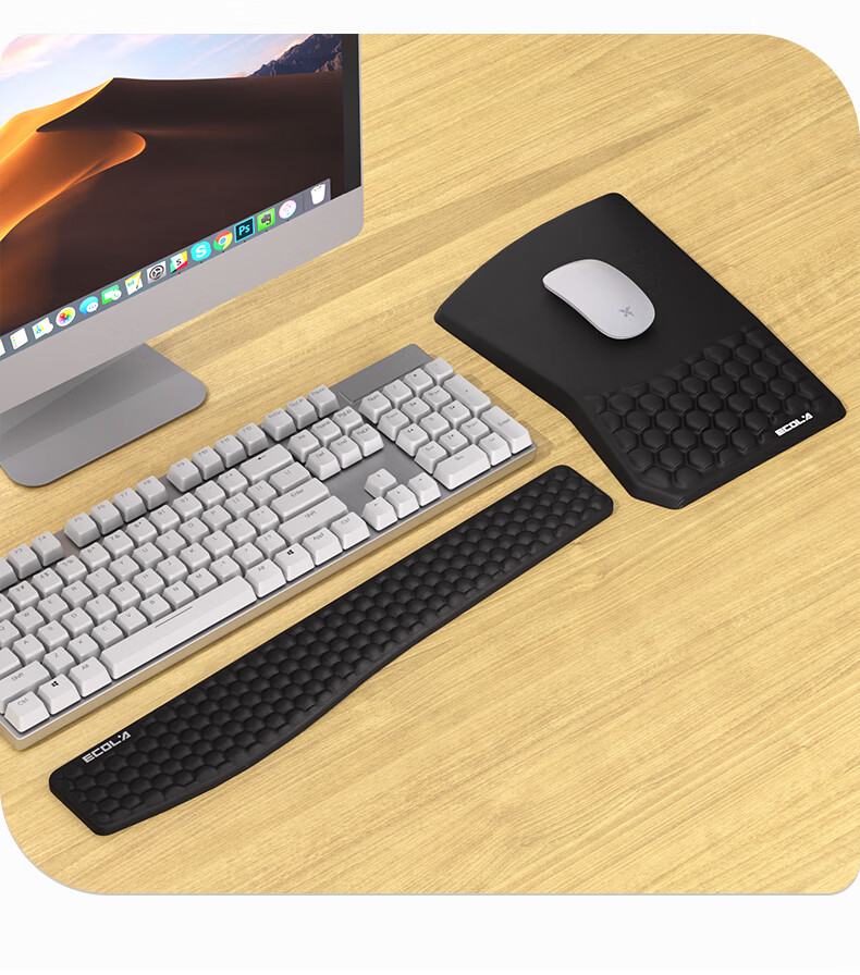 ECOLA 3D Textured Massage Gel Pad, Breathable Soft Comfortable, Antibacterial Rebound Memory Foam, Ergonomic Wrist Rest Keyboard Pad 9