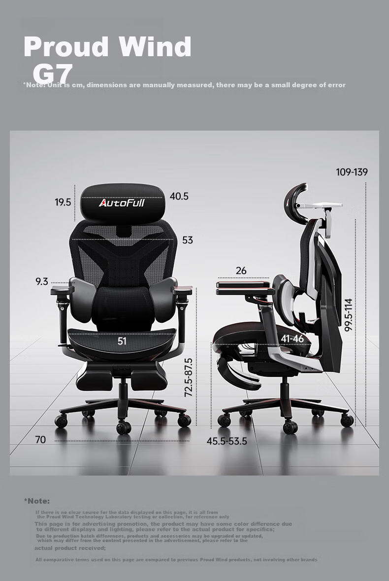 AutoFull G7 Gaming Chair, Ergonomic Chair, Computer Chair, Office Chair, Biomechanical Seat, Gaming Chair, Breathable Mesh Chair 15