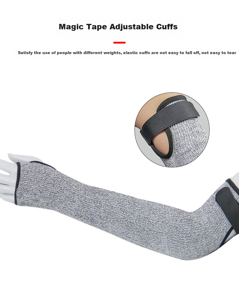 SHENGLI NITEX® Level 5 Cut-Resistant Arm Sleeves, Anti-Cut And Anti-Cutting Elbow And Wrist Guards, Open-End Design, One Pair 45cm, Black 8