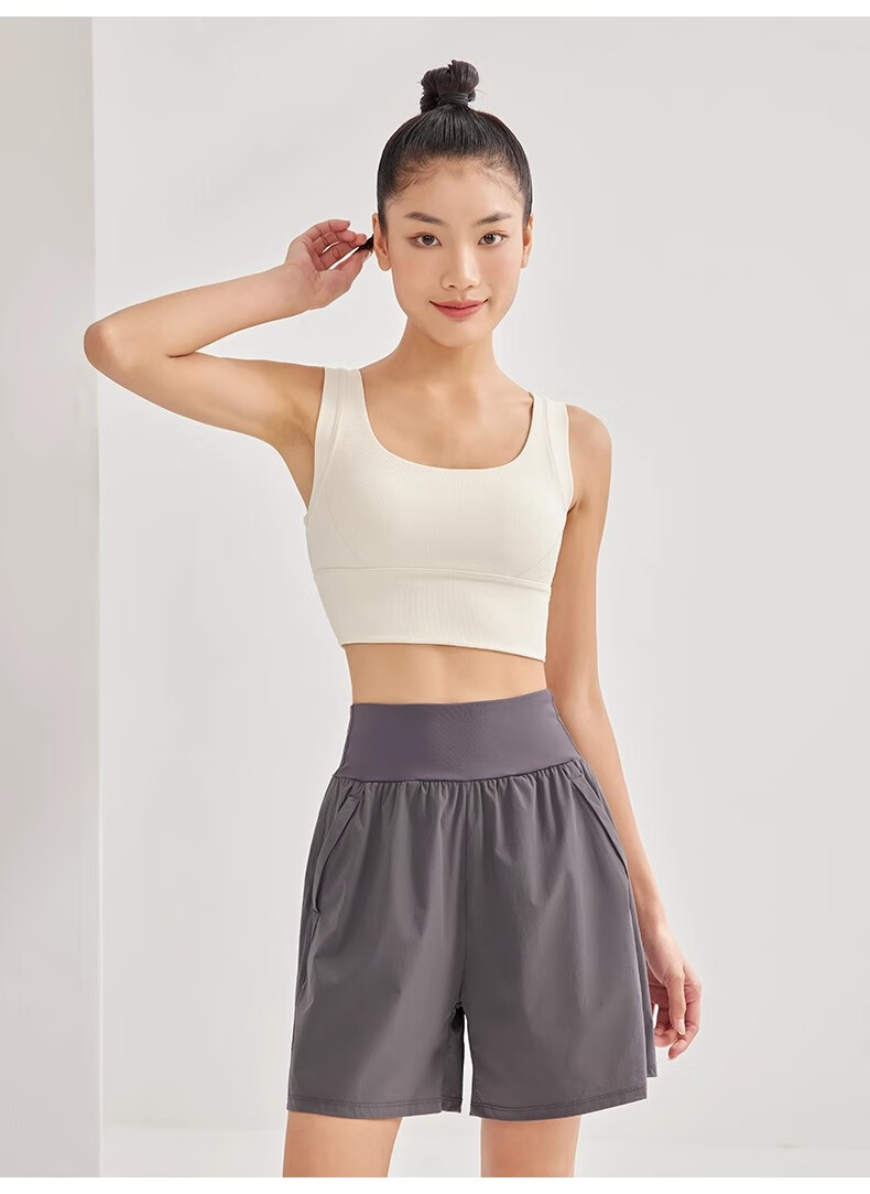 NEVER ME Women's Sports Pants, Casual Shorts, High-Waisted Tummy Control, Loose-Fitting, Breathable, Quick-Drying, Running, Fitness, Boxing Pants, Summer 13
