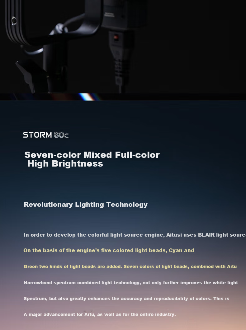 Aputure STORM 80c Portable Handheld Professional Fill Light for Live Streaming, Video Shooting, Comic Con, Portrait Photography, Outdoor Photography, BlAIR Color Mixing Full-Color Light 5