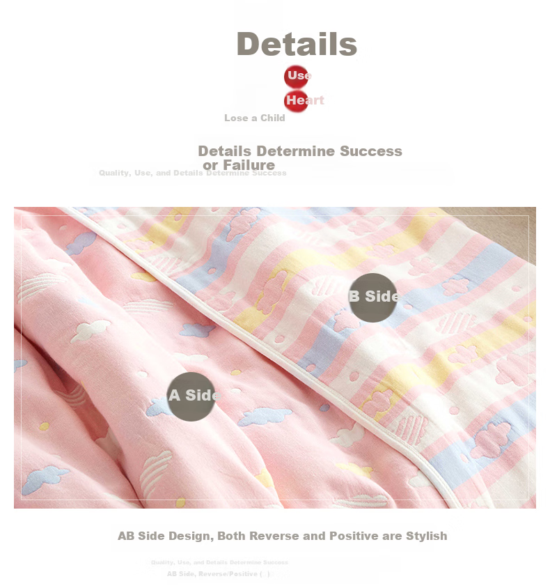 Hengyuanxiang Pure Cotton Gauze Towel Blanket, Summer Cool Air Conditioning Quilt, Three-Layer Single Person Blanket, Nap Quilt, 150×200cm 8