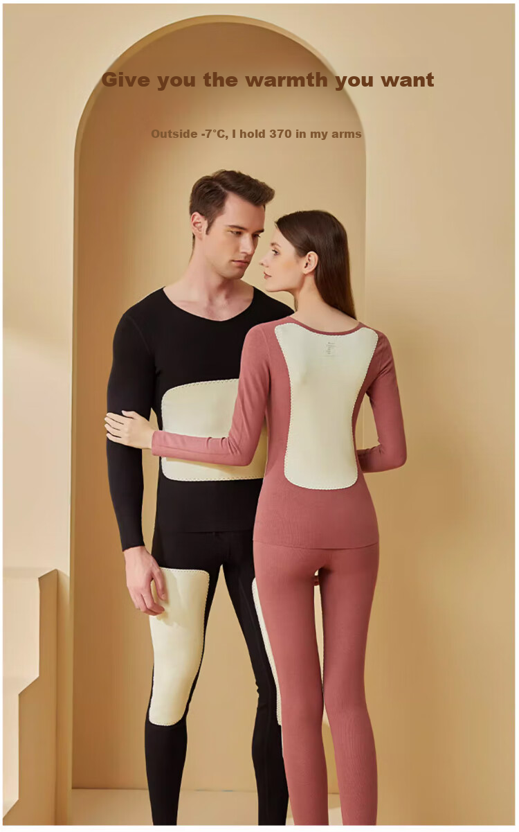 LangSha Ladies Thermal Underwear Set, Wool And Silk, Waist Protection, Knee Protection, Back Protection, Fleece-Lined, Thickened, Autumn And Winter Base Layer, Autumn Top And Pants 13