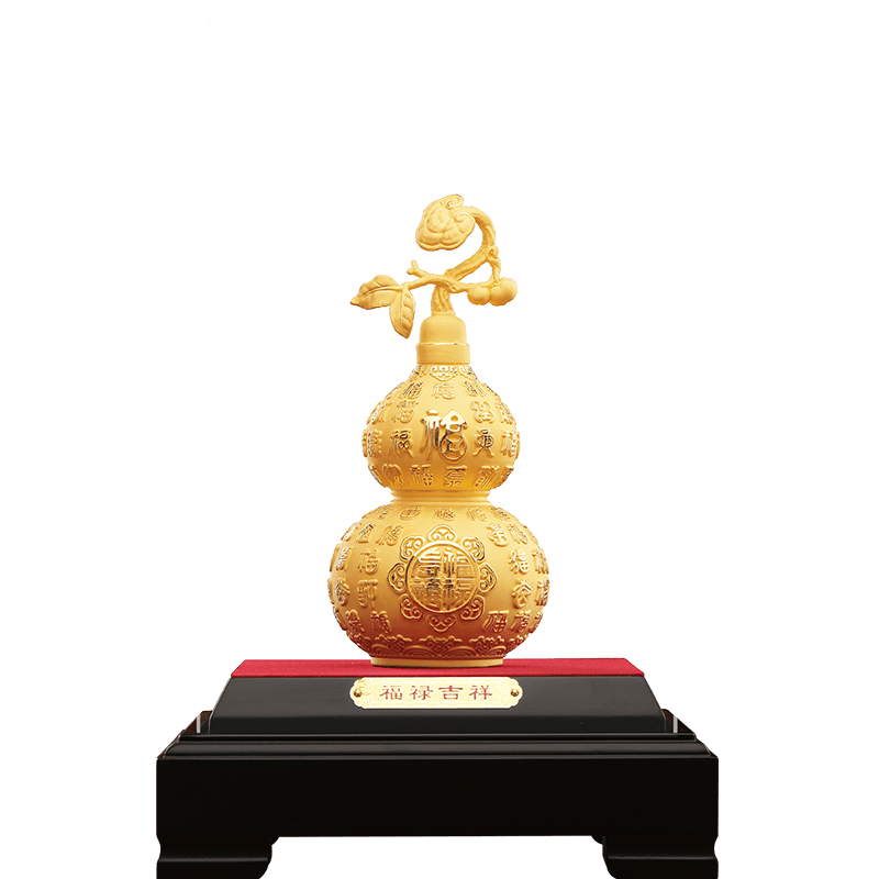 Damingtongjiang Velvet Sand Gold Gourd Ornament, Auspicious Home Decor, Living Room Display Shelf, TV Cabinet, Wine Cabinet, Housewarming Gift
