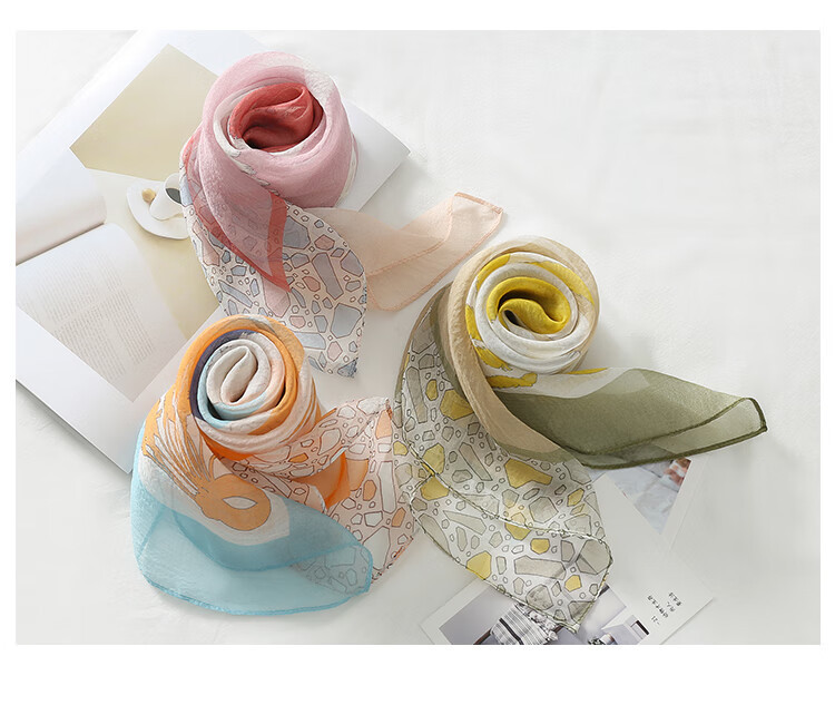 Shanghaigushi Silk Scarf for Women, 100% Mulberry Silk, Spring And Summer Scarf, Gift Box, Mid-Autumn Festival Gift 14