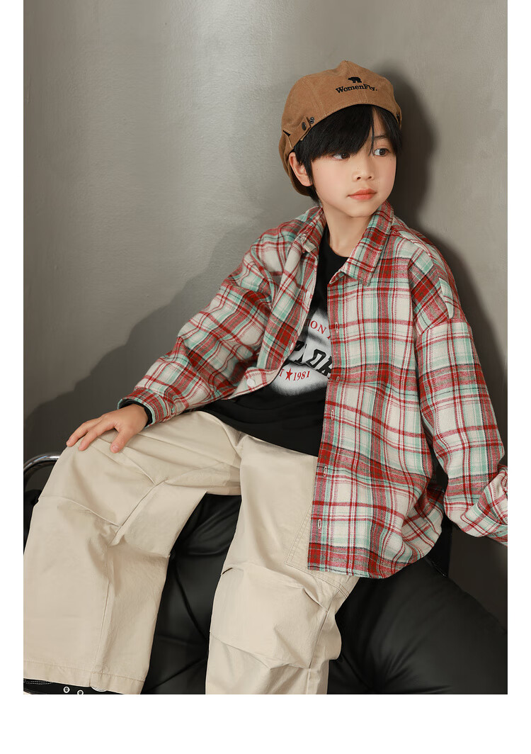 LUSON Chen Da Zhu Boys' Shirt, Spring And Autumn 2025 New Style, Boys' Casual Jacket, Children's Lightweight Early Autumn Shirt, New Year's Outfit 6