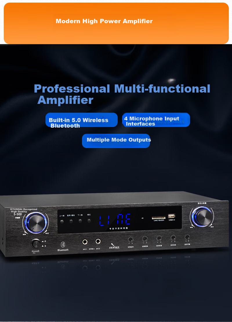 HYUNDAI BK10 Professional Small to Medium-Sized Conference Room Audio System, Wall-Mounted Speakers, Bluetooth Amplifier, Wireless Microphone Combination for Teaching, Training, And Shop Systems Equipment 8