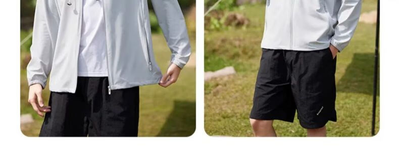 JEEP SPIRIT Sun Protection Jacket for Men, Summer Couple Ice Silk Fishing Wear, Lightweight Breathable Coat for Men, Khaki, 2XL 11