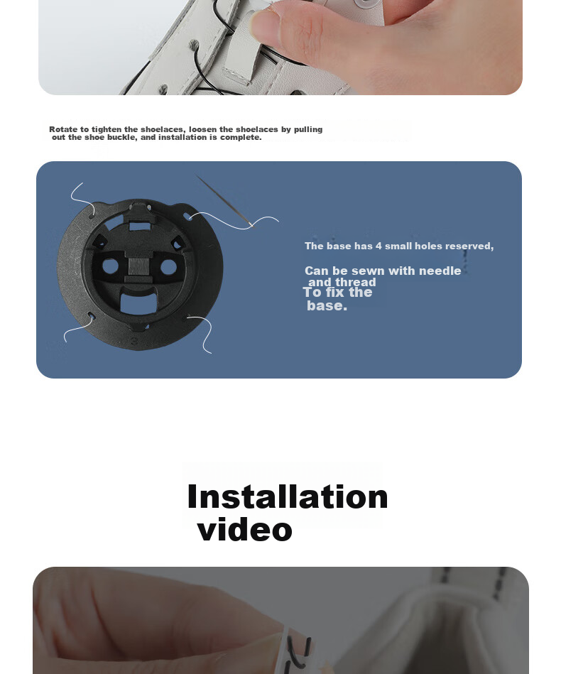 FOOTOPPO Rotary Buckle Shoe Laces, Lazy Buckle, Rotating Fastener, Sports No-Tie Shoe Buckle, Rotating Button for Me 19