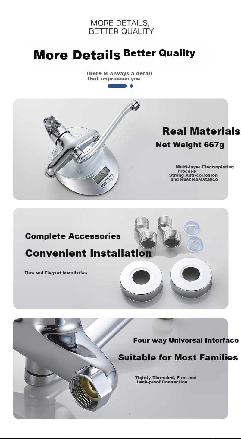 KEGOO Wall-Mounted Kitchen Faucet, Hot And Cold Rotatable, Sink Mixer Valve for Vegetable Washing Basin And Laundry Tub, Brass K220711 6