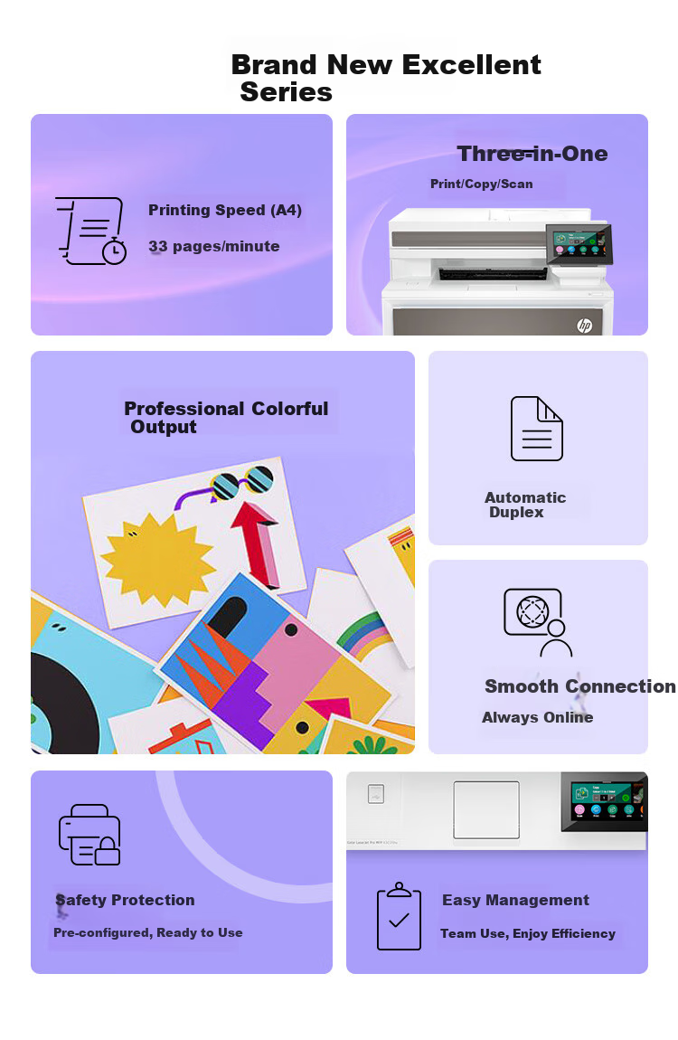 HP 4303dw Color Laser Printer, Home Wireless All-In Machine, Efficient Office Printing with Wireless Duplex Printing, Copying And Scanning 3