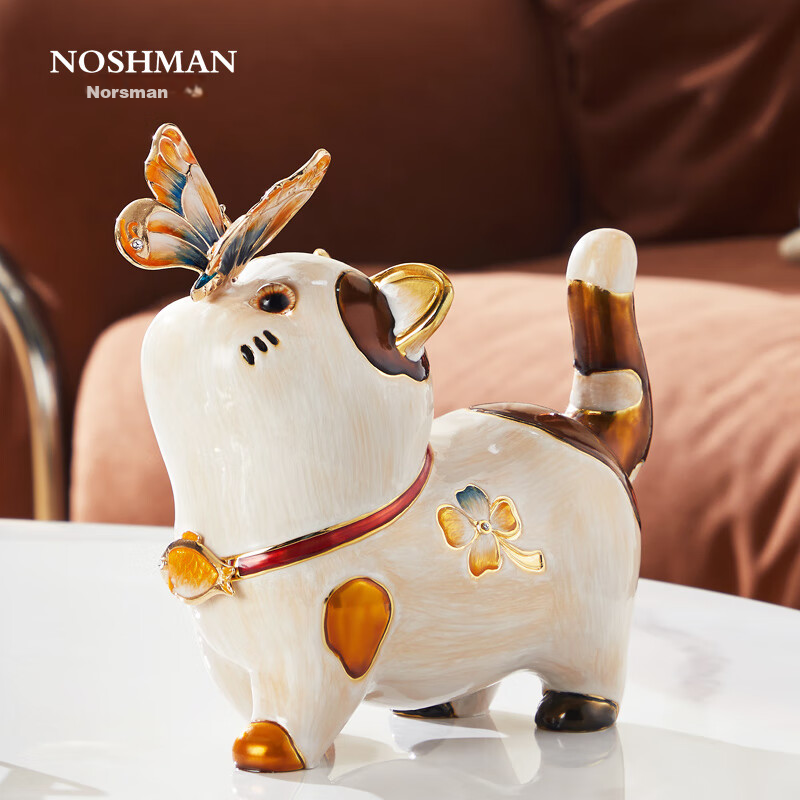 Nuoshiman Luxury Cat Figurine, Home Living Room Office Moving New House Gift, Birthday Present for Girlfriend, Wedding Gift for Newlyweds