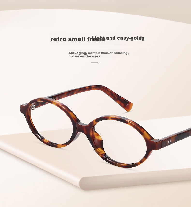 LOHO Oval Small Frame Glasses for Nearsighted Women, with Prescription Zeiss Lenses, Anti-Blue Light, Korean Style, Bare Face 3