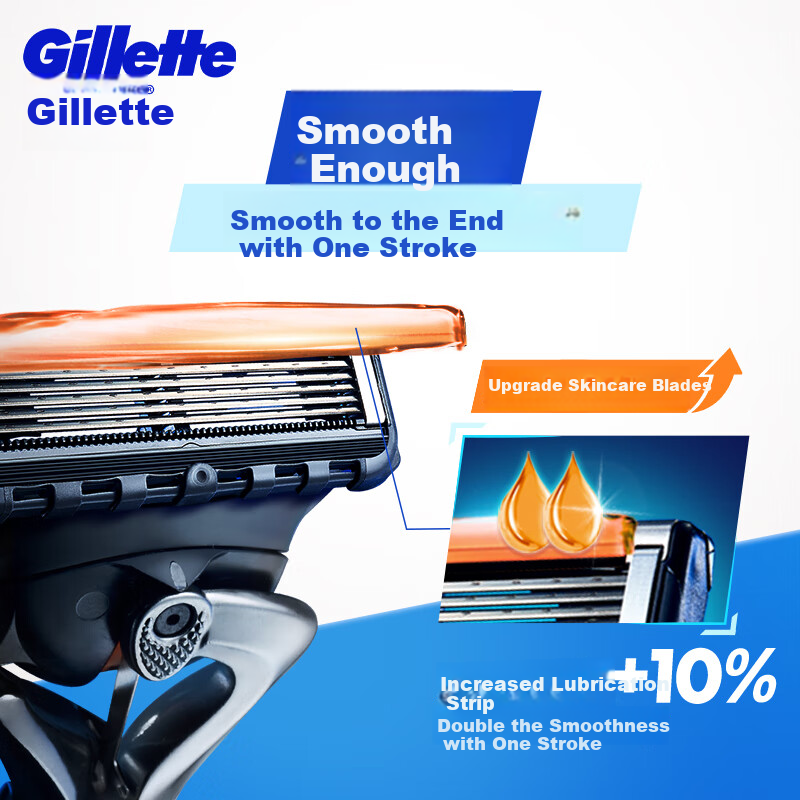 Gillette Manual Razor Fusion5 ProShield 1 Razor Handle 5 Razor Heads 5-Layer Blades Manual Shaver Birthday Gift for Men to Boyfriend Non-Lucky