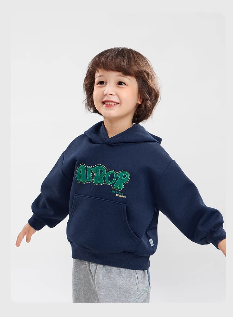 Ciciibear Boys Fleece Hoodie 2024 New Baby Hooded Autumn Winter Thickened Loose Base Shirt Trendy 10