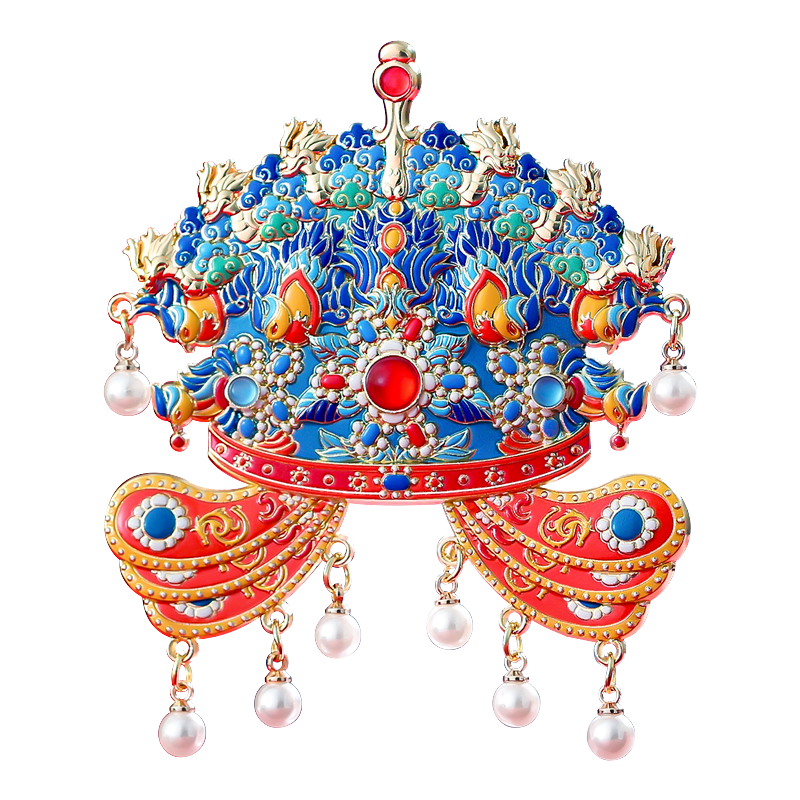 Xiaodiaojian Traditional Chinese Phoenix Crown Metal Refrigerator Magnet Beijing Palace Museum Cultural Tourism Souvenir Unique Gift for Friends Students New Year Teacher Souvenir