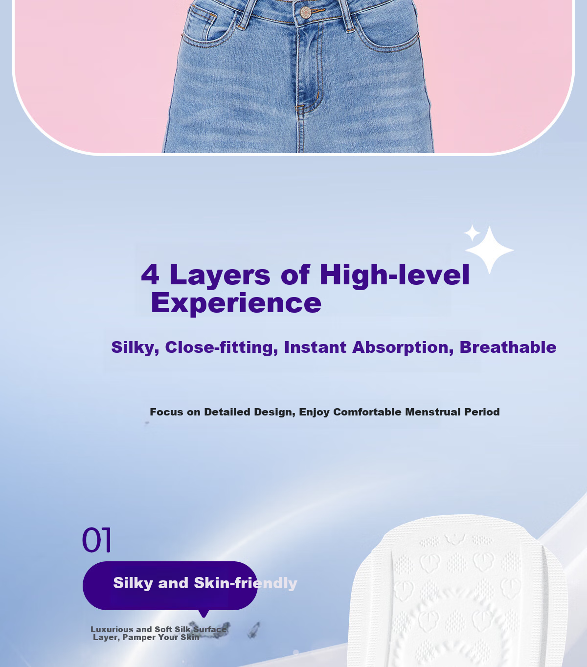 Ankexin Women's Sanitary Pads with Probiotics for Menstruation Day And Night Combination, Full Cycle Postpartum Maternity Pads, 112 Pieces in Total 4
