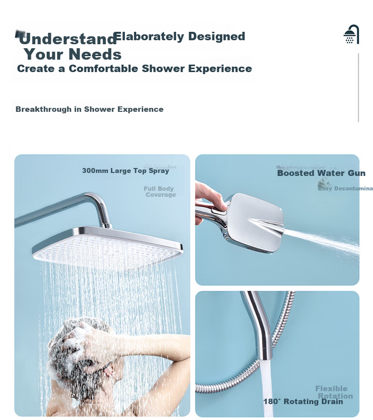 Larsd Shower Set with Bathroom Copper Faucet Shower Head, High-Pressure Shower Sprayer Handheld Shower Head Complete Set N026 3