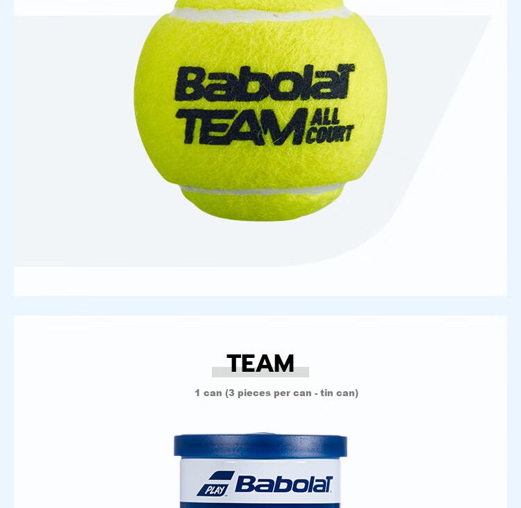 Babolat TEAM AC Series Competition Balls, Babolat Tennis Balls, Pack of Three 6