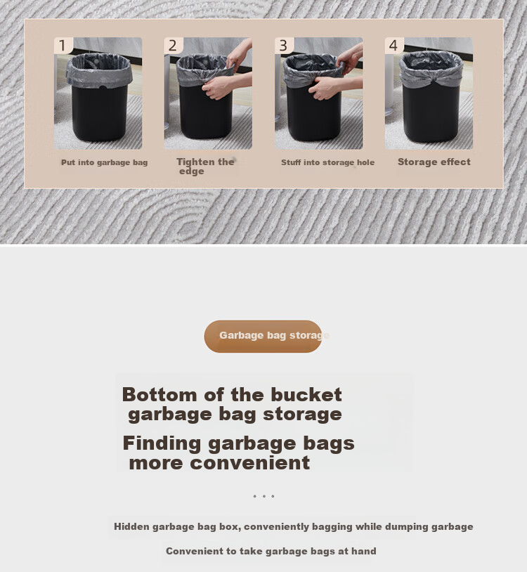 Ecoco Trash Can, 7L Capacity, Dual-Opening Lid for Living Room And Bathroom, Large Sealed Round Garbage Bin, Model E2330, Black 9