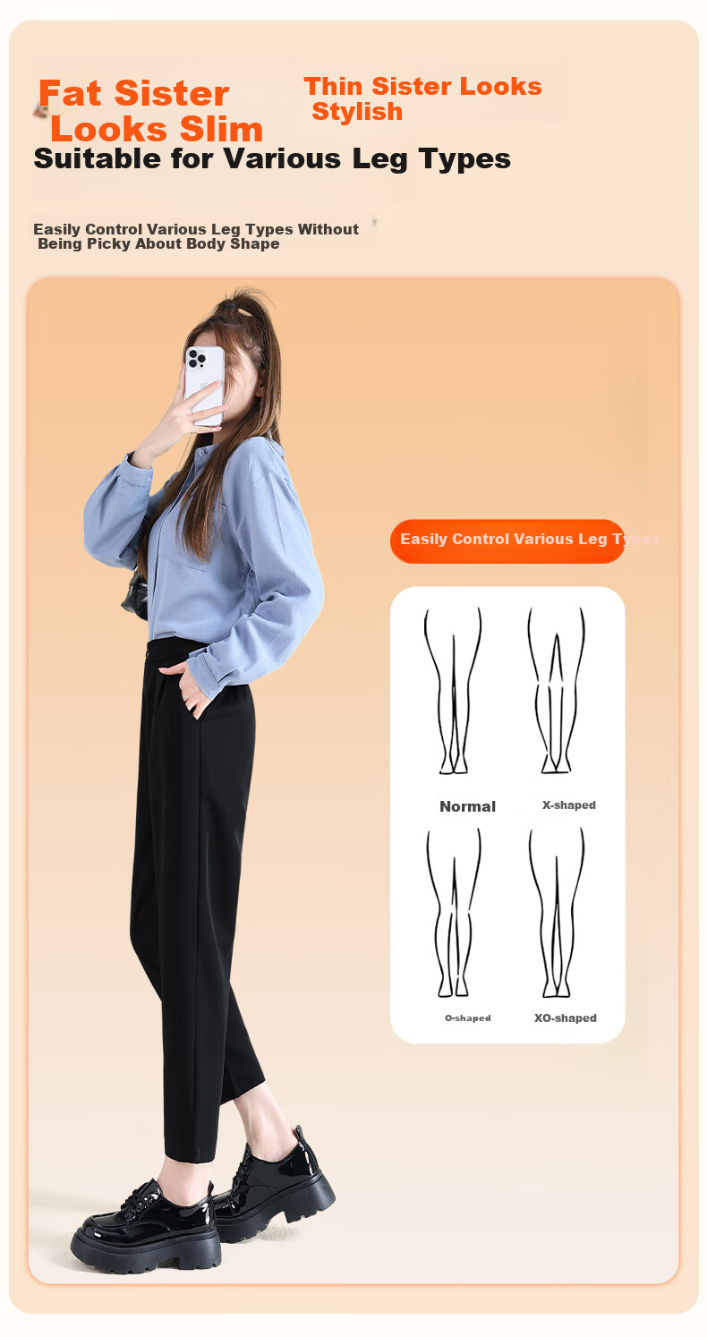 FitonTon Women's Dress Pants, Autumn And Winter Fleece-Lined Trousers, High-Waisted Loose Straight-Leg Cigarette Pants, Thickened Warm Draping Casual Pants for Wome 7