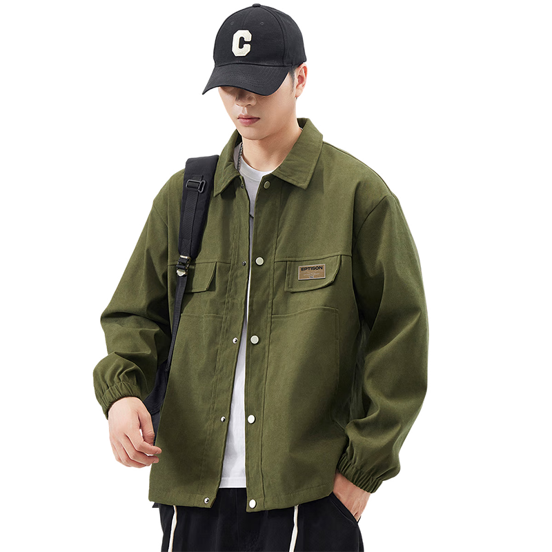 Yipintiancheng 2025 Spring Simple Trendy Jacket, Versatile Youth Men's Lapel Cardigan Coat for Me