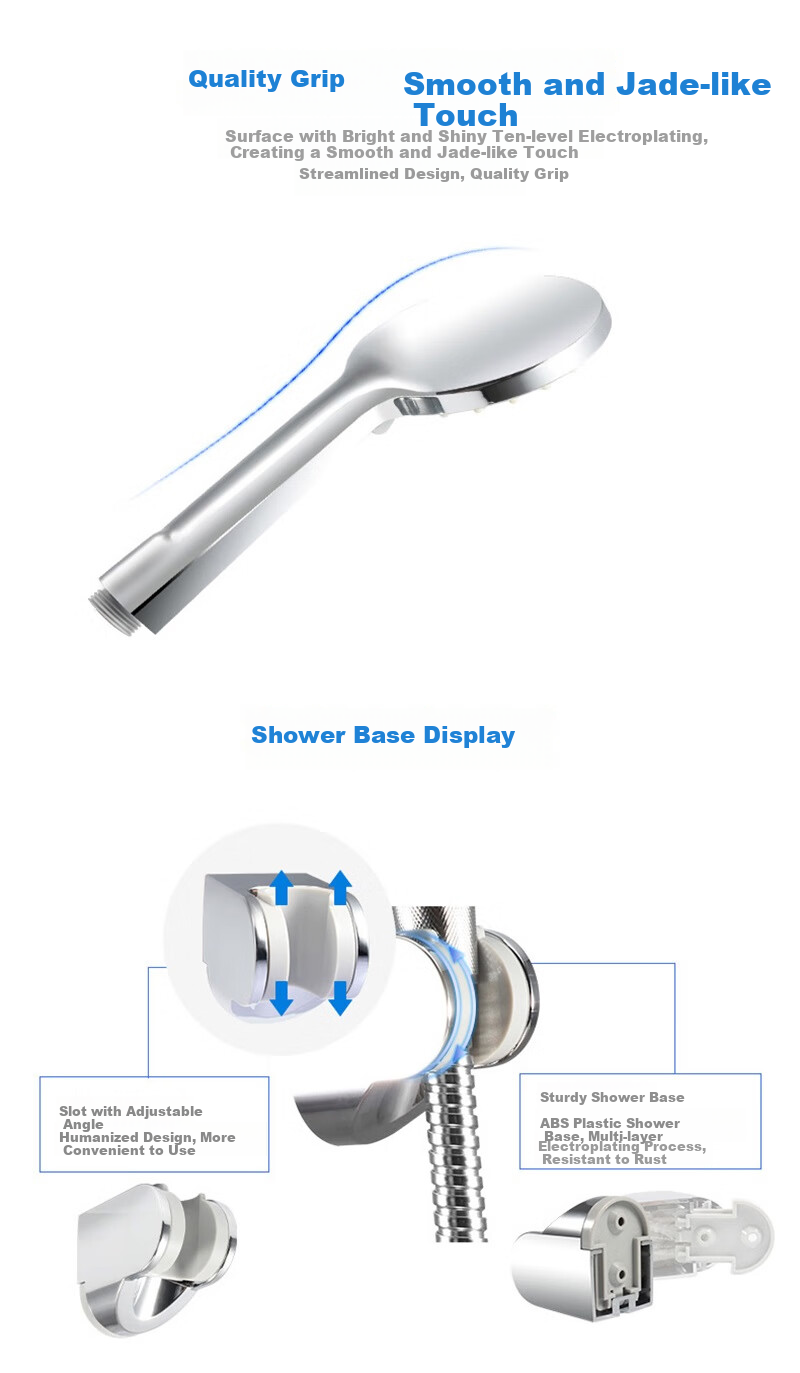 FAENZA Shower Pressure Boosting Handheld Shower Head Three-Piece Set with Rain Shower Head And Button Control F3C9801C 5
