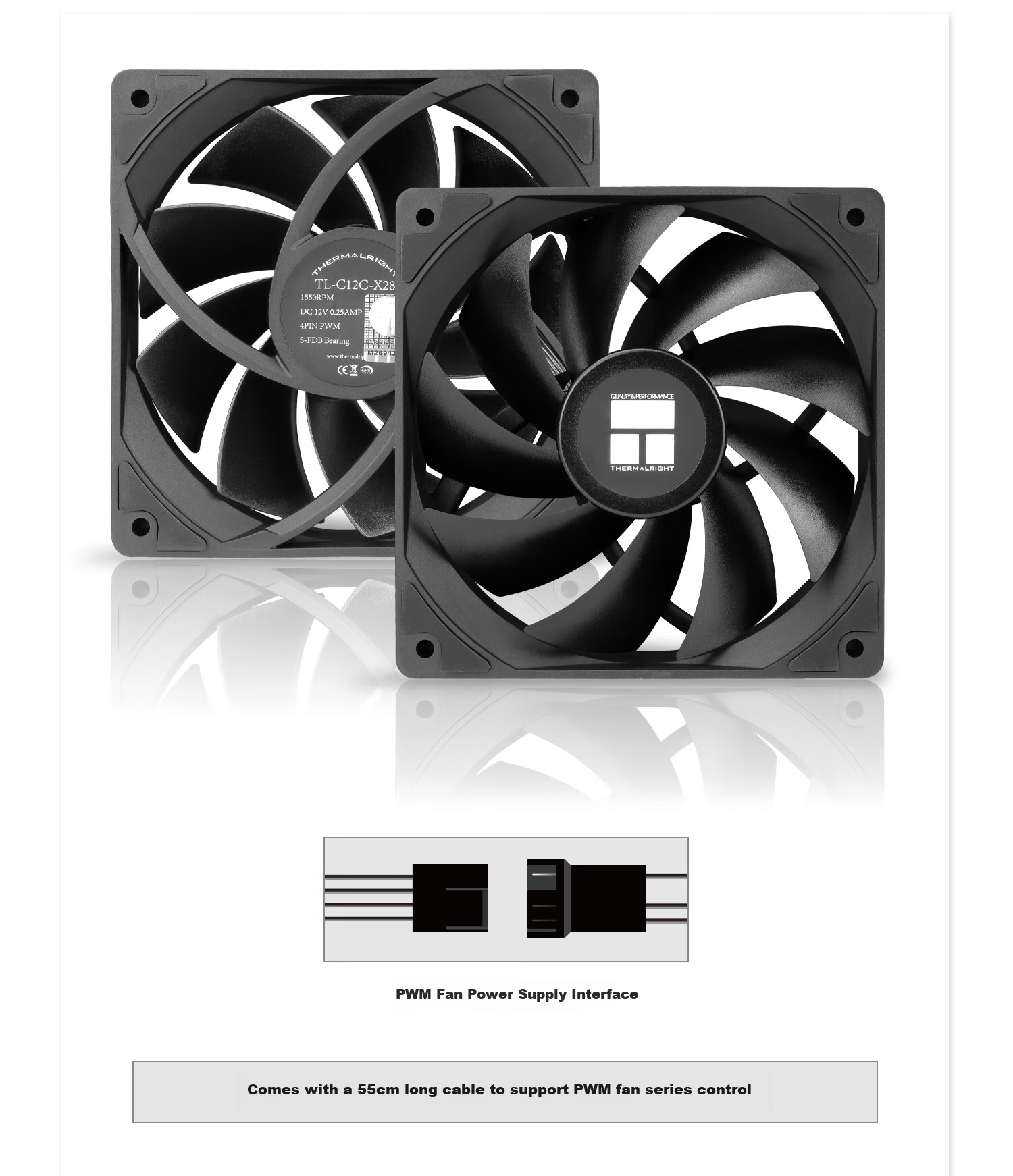 Thermalright TL-C12CW White 28MM Balanced Performance ARGB Light Fan with RGB Sync Support, 4PIN PWM, 1550 RPM 10