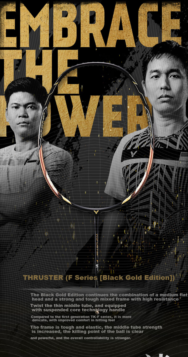 VICTOR Official Flagship Store Badminton Racket Alloy Carbon Fiber Professional Offensive Racket Black Gold Claw TK-F C UltraCX 1