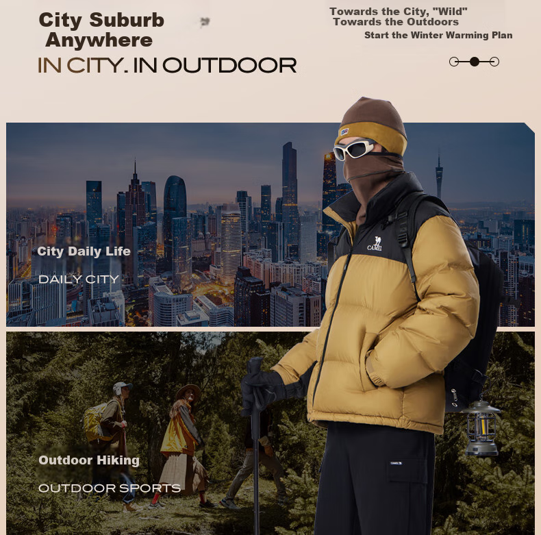 CAMEL Flame Mountain down Jacket 2.0 Wang Junkai Edition [Wang Zhe Kai Armor] Men's Thickened Warm Coat for Winter 20