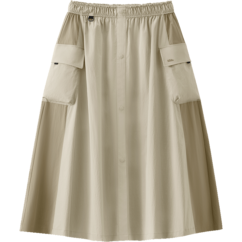 Beneunder Women's A-Line Pleated Mid-Length Skirt Sun Protection Water-Repellent Workwear Skirt 2025 Spring Autumn WR237