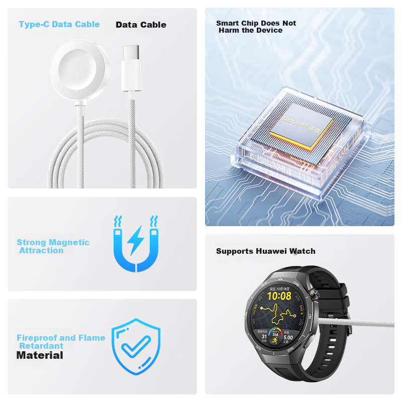 BIAZE Magnetic Charging Dock Compatible with Huawei Watch 5/4/3/Pro/GT6/GT5/5pro/GT4/3/2/Pro, Type-C Magnetic Fast Charging Base CD23