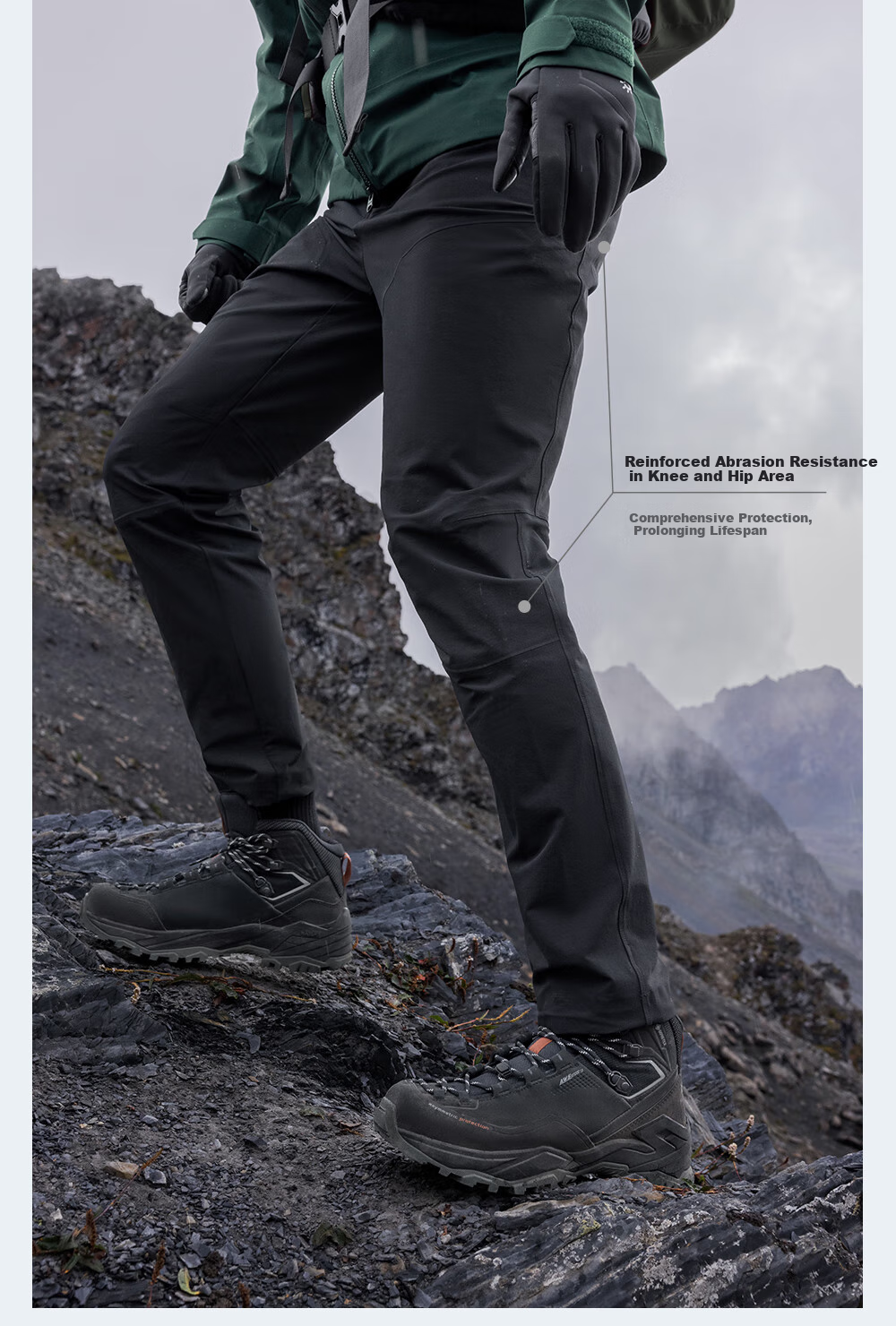 KAILAS KAILAS Men's T10-M Softshell Pants CORDURA Durable Outdoor Mountaineering Breathable Windproof Hiking Pants 2