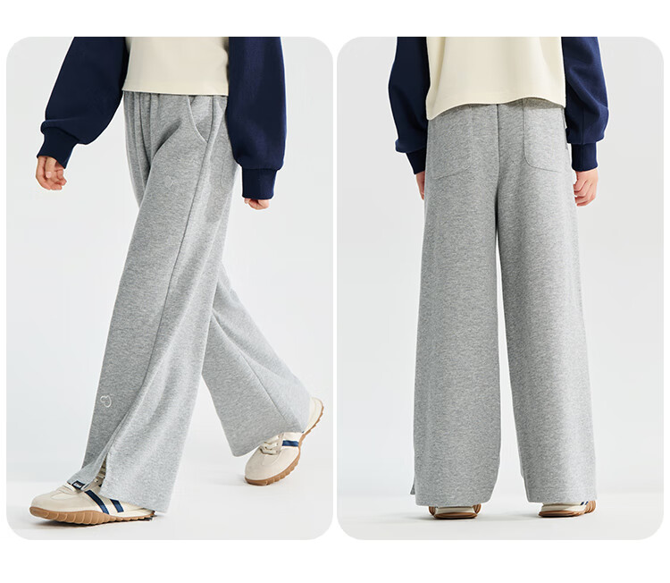 QQ DUCK Kids Girls Wide Leg Pants Casual Trousers Black Size 140 14