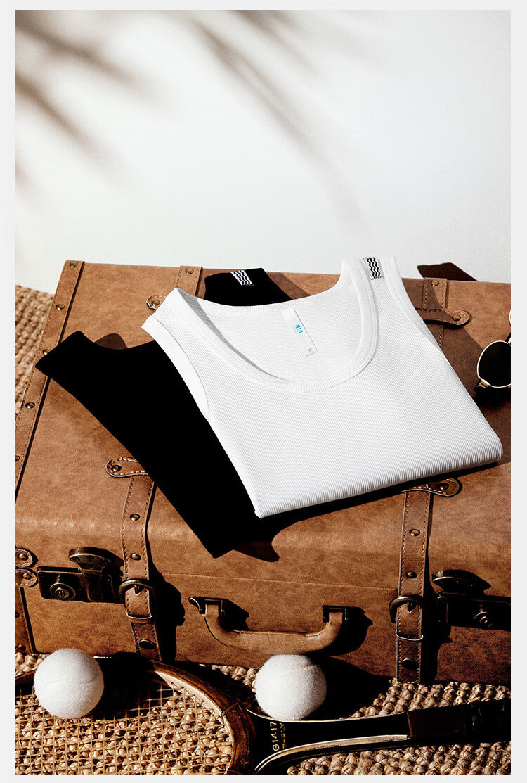HLA [Chen Zheyuan's Choice] Men's Tank Top, Sleeveless Cotton Striped Textured Undershirt, Basic Thin Undershirt for Layering 17