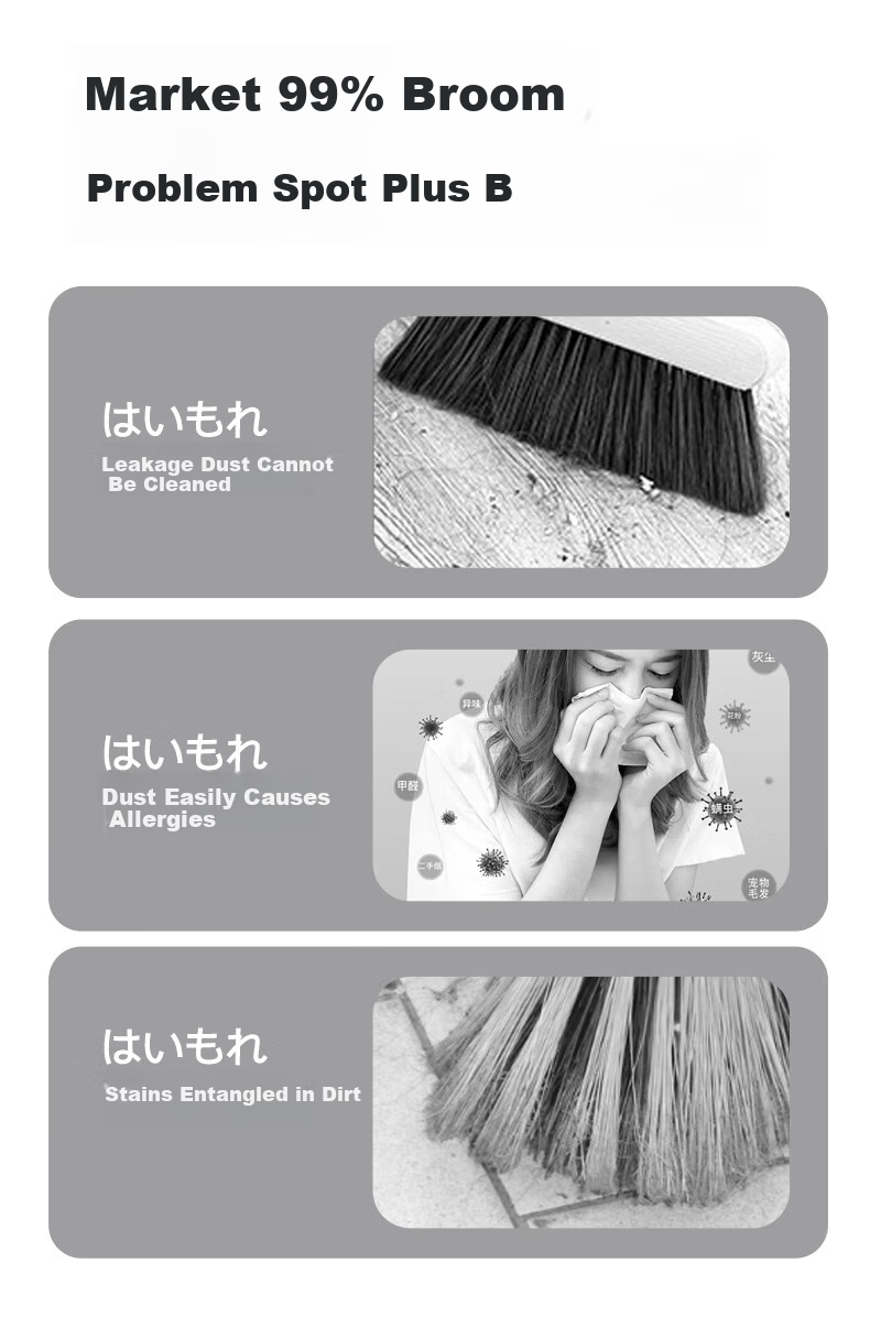 CONDOR Japanese Broom And Dustpan Set, Foldable Household Cleaning Tools, Non-Stick Hair Broom, Floor Sweeping Wonder 3