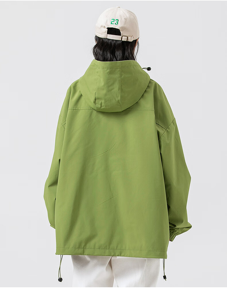 Paul Frank Men's Jacket, Spring And Autumn American Trendy Couple's Jacket, Outdoor Casual Loose Workwear Coat, Lime Green, 2XL 3