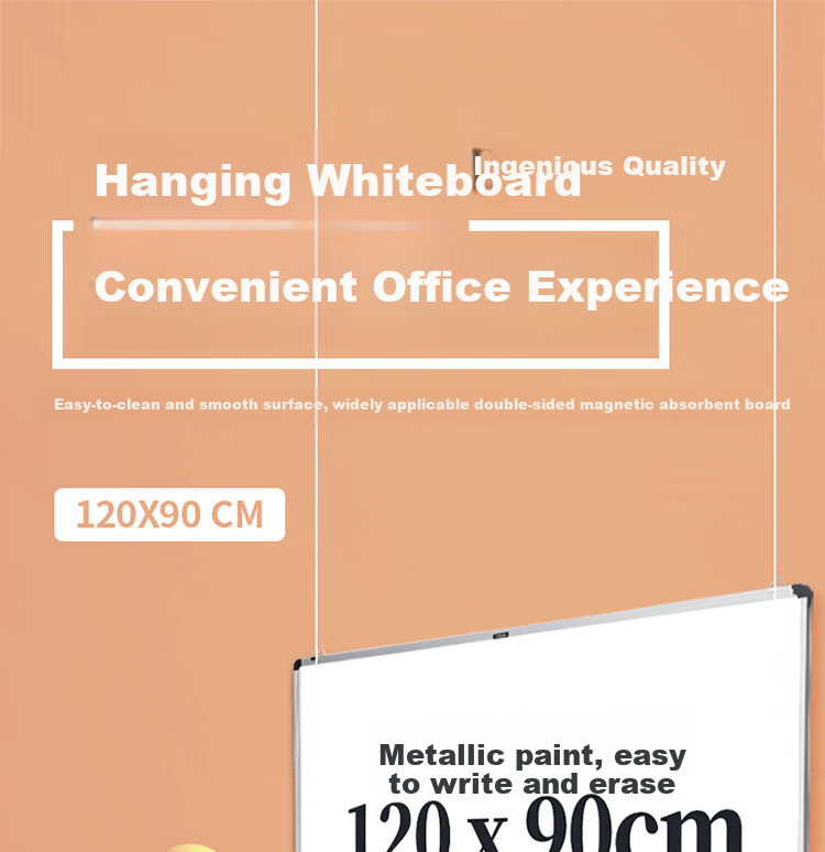 Deli 120*90cm Double-Sided Magnetic Erasable Hanging Whiteboard/blackboard/chalk Green Board/writing Board, Home Use Children's Teaching Office Blackboard 7865B 1
