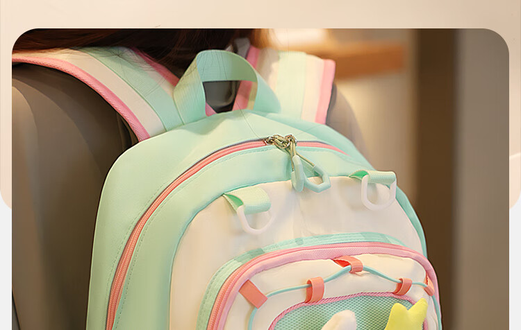 SNOOPY Painful Bag Ins Middle School High School Student Backpack for Girls, Cute Versatile Large Capacity Shoulder Bag Backpack Blue 14