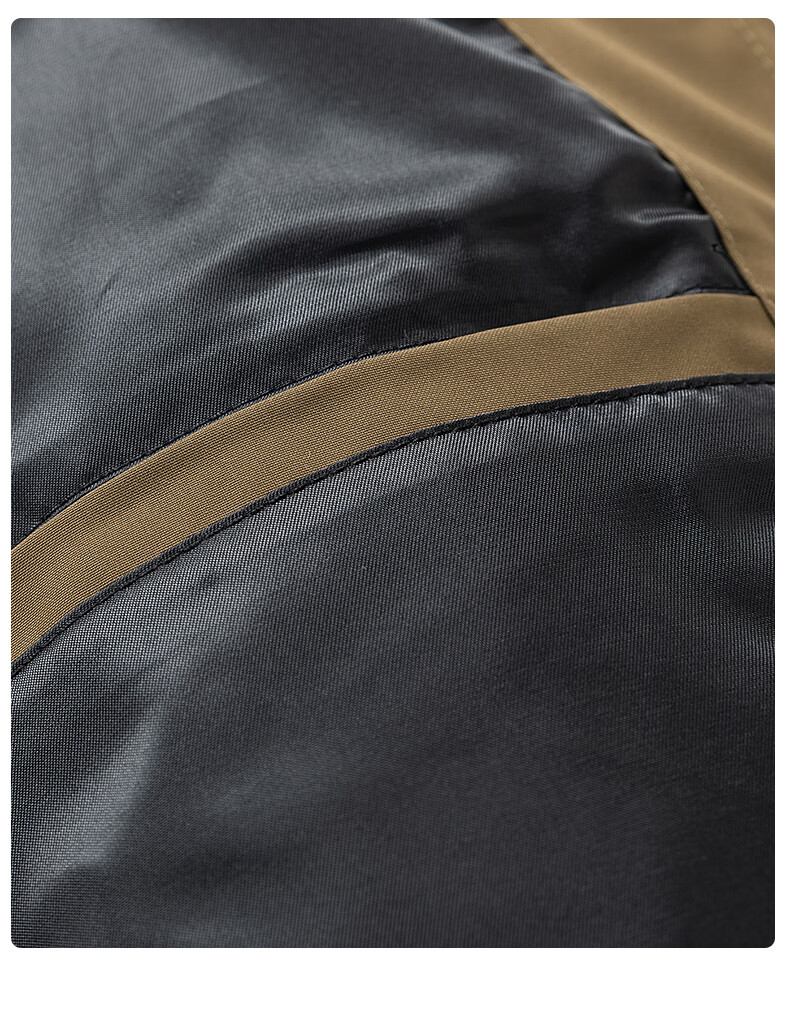 JEEP SPIRIT Men's Jacket, Spring And Autumn Outerwear, Casual Stand-Collar Top, Men's Clothing, Black, 2XL 12