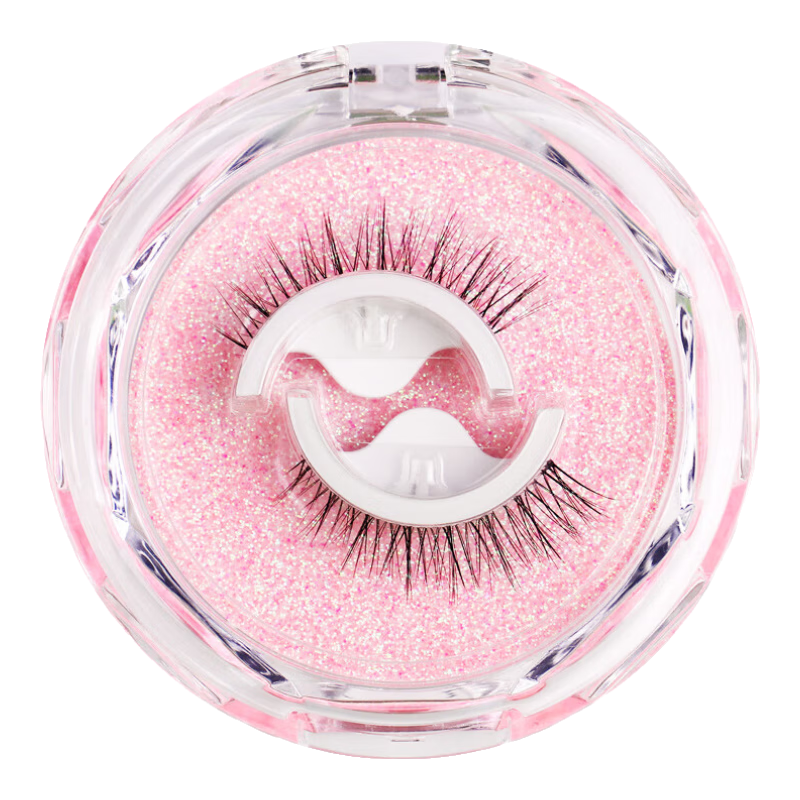 Jianyingshu W08 Japanese-Style No-Glue False Eyelashes, 1 Pair, Reusable One-Piece Natural Ultra-Adhesive Bridged Eyelashes