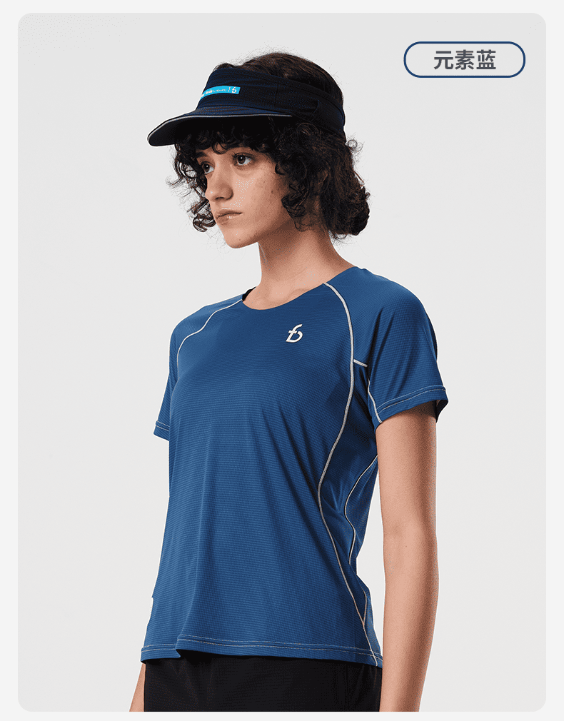 Flipbelt [Silver Ion T] Women's Short-Sleeve Summer Breathable Sports Casual Fitness Top for Running, Glacier Blue, Size S 2