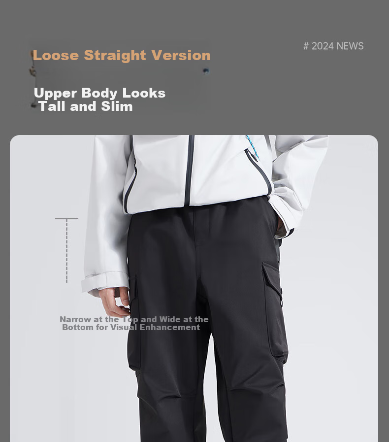 CAMEL Men's Cargo Pants, Wide-Leg Style, Wang Junkai's Same Style, Spring And Summer Soft Shell Straight-Leg Casual Trousers M14CAWI644 5