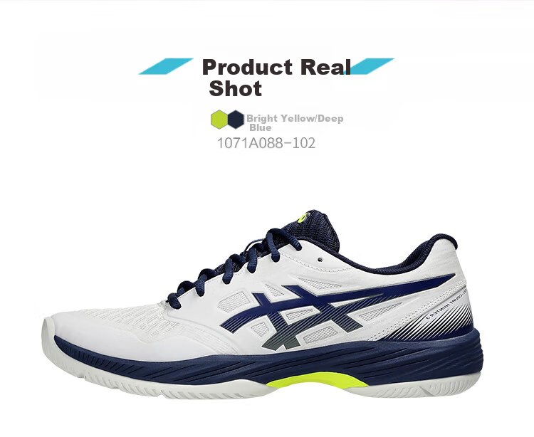 ASICS Men's Court Hunter FF 1071A111-101 White Black 41.5 Cushioning Breathable Badminton Shoes 4